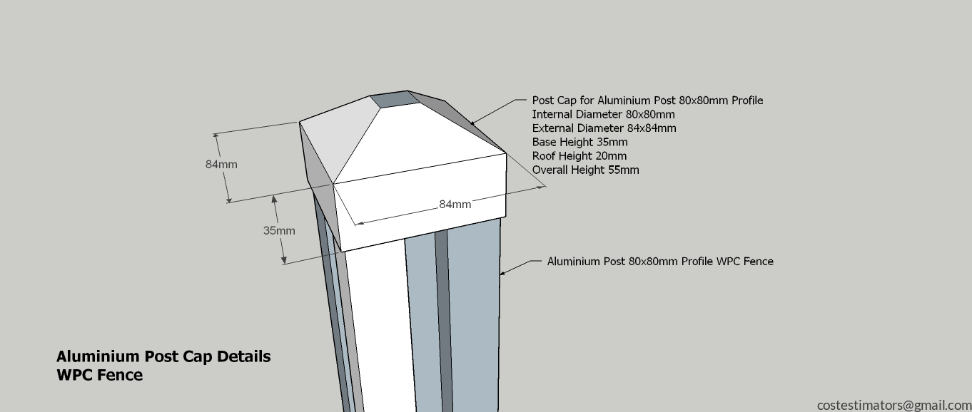 Aluminium Post Cap Details