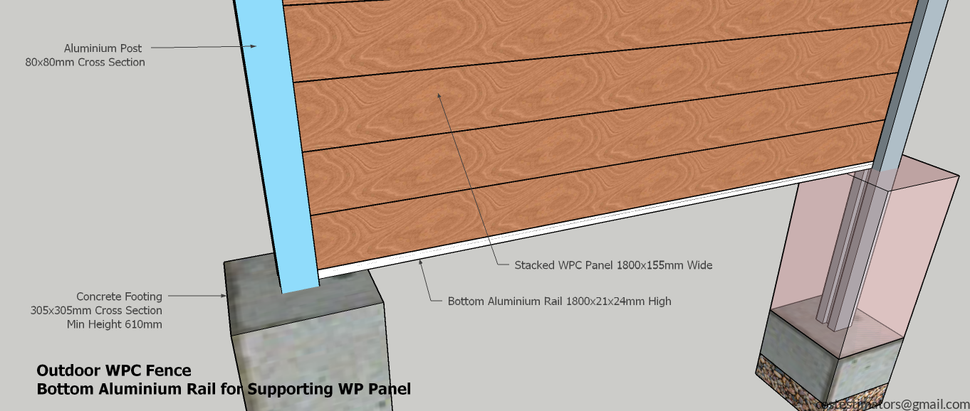 Bottom Aluminium Rail for Supporting WPC Panel_2