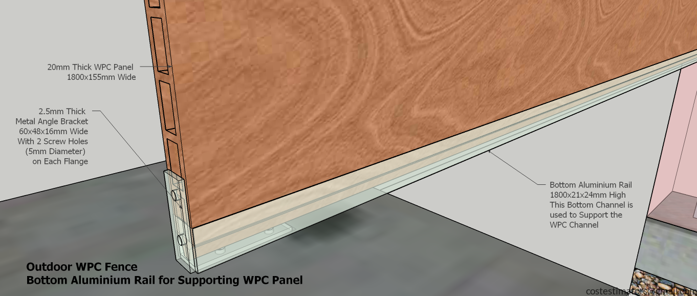 Bottom Aluminium Rail for Supporting WPC Panel_9