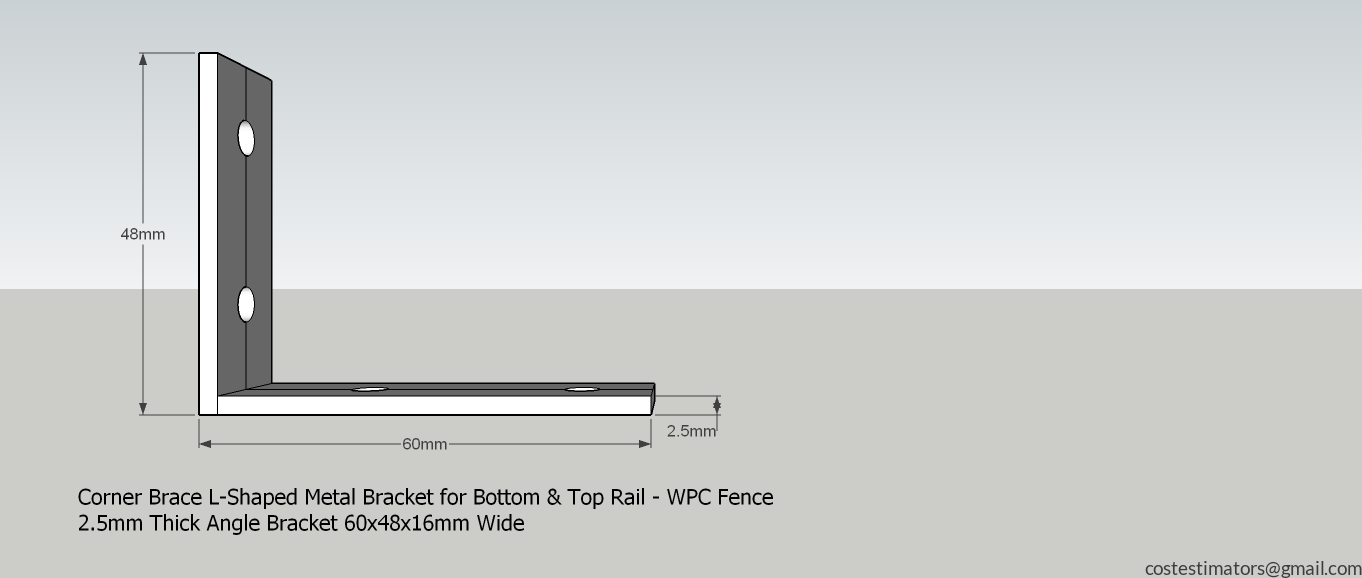 Corner Brace L-Shaped Metal Bracket for Bottom & Top Rail_2