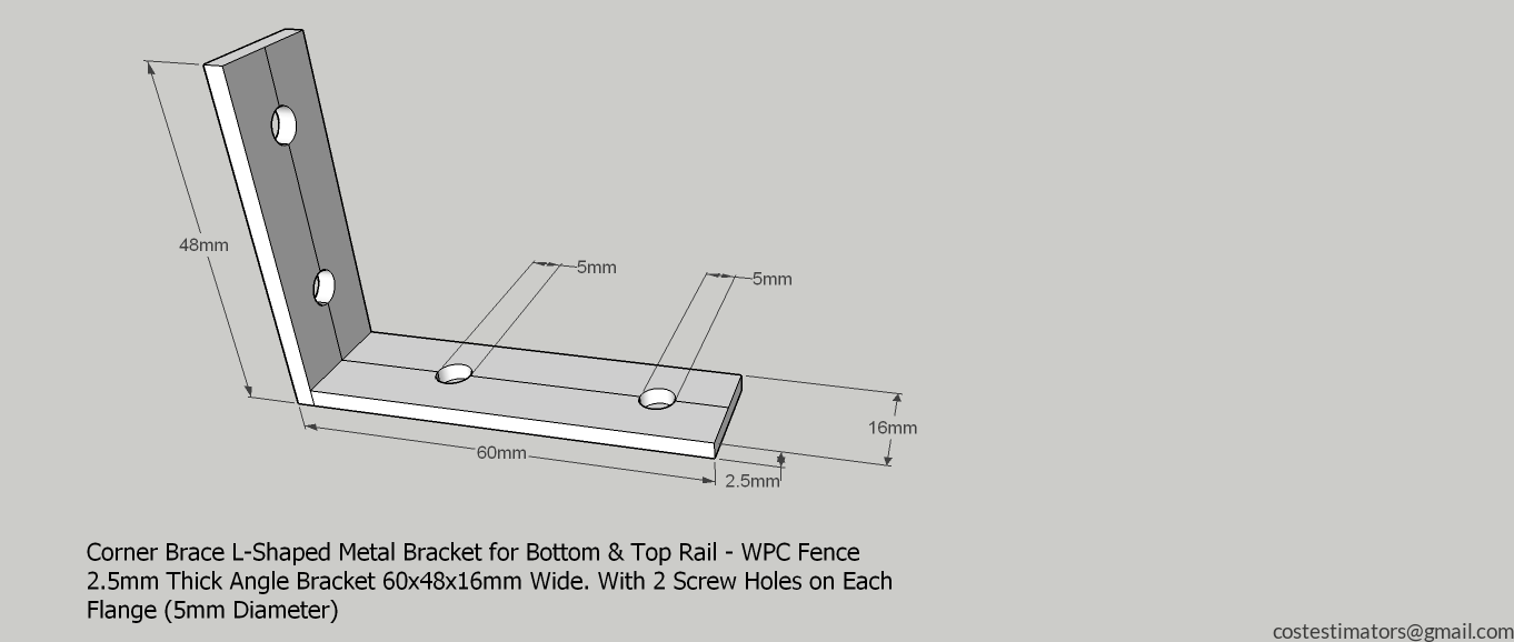 Corner Brace L-Shaped Metal Bracket for Bottom & Top Rail_4