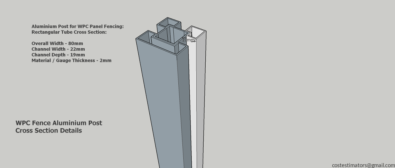 WPC Fence Aluminium Post_4F