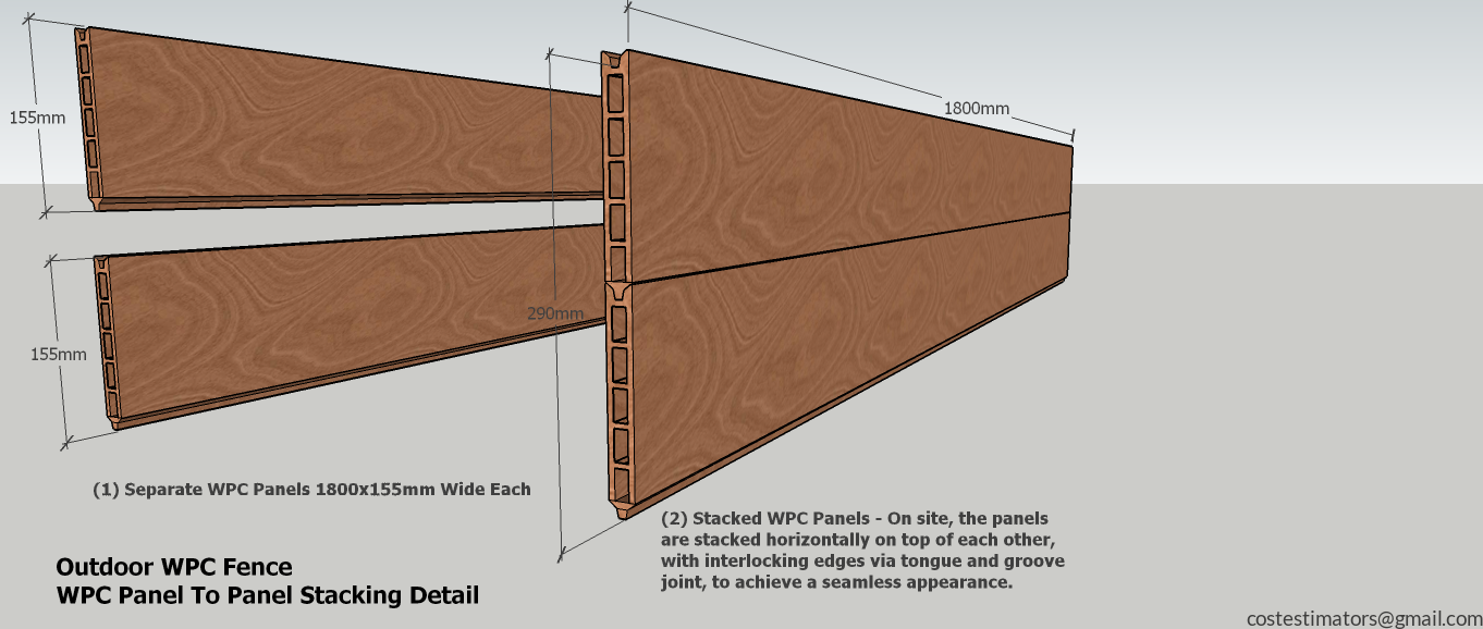 WPC Panel to Panel Stacking Detail_Tongue and Groove Joint